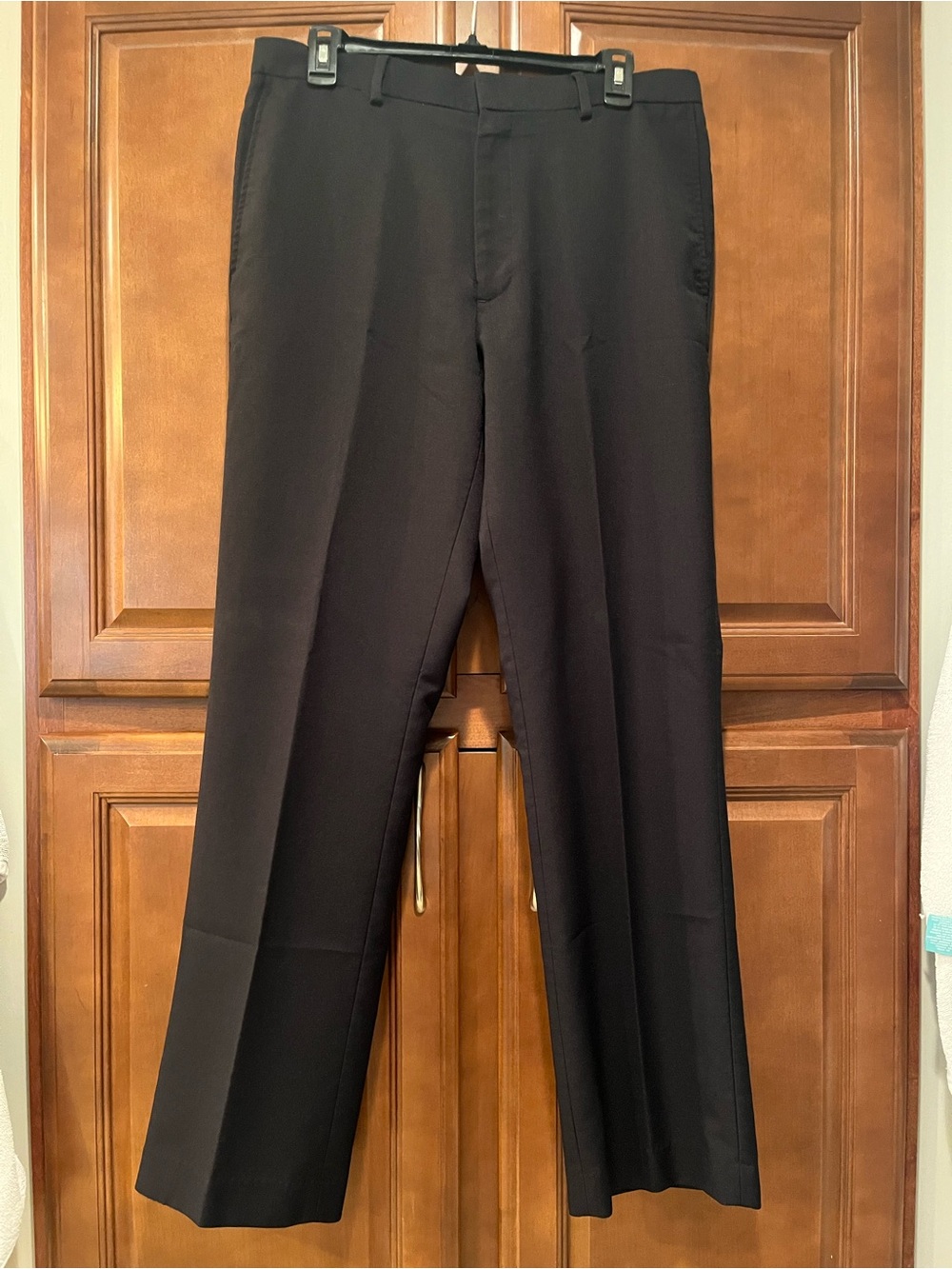 Michael Brandon Black Flat-Front Dress Pants